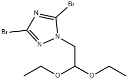 3,5-dibromo-1-(2,2-diethoxyethyl)-1H-1,2,4-triazole Struktur