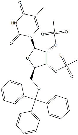 Uridine,5-methyl-5'-O-(triphenylmethyl)-, 2',3'-dimethanesulfonate (9CI)