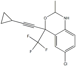 6-chloro-4-(2-cyclopropylethynyl)-2-methyl-4-(trifluoromethyl)-1,2-dihydro-3,1-benzoxazine Struktur