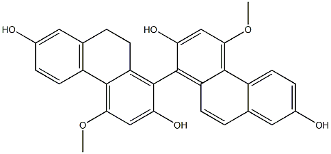 [1,1'-Biphenanthrene]-2,2',7,7'-tetrol,9,10-dihydro-4,4'-dimethoxy-, (-)- (9CI) Struktur