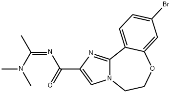 (Z)-9-bromo-N-(1-(dimethylamino)ethylidene)-5,6-dihydrobenzo[f]imidazo[1,2-d][1,4]oxazepine-2-carboxamide Struktur