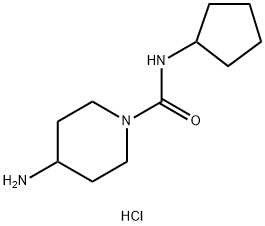 4-Amino-N-cyclopentylpiperidine-1-carboxamide hydrochloride Struktur