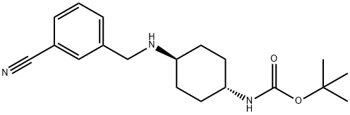 tert-Butyl (1R*,4R*)-4-(3-cyanobenzylamino)cyclohexylcarbamate Struktur