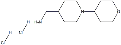 [1-(Tetrahydro-2H-pyran-4-yl)piperidin-4-yl]methanamine dihydrochloride Struktur