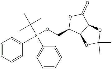 5-O-TERT-BUTYLDIPHENYLSILYL-2,3-O-ISOPROPYLIDENE-D-LYXONO-1,4-LACTONE Struktur