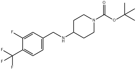 tert-Butyl 4-[3-fluoro-4-(trifluoromethyl)benzylamino]piperidine-1-carboxylate Struktur