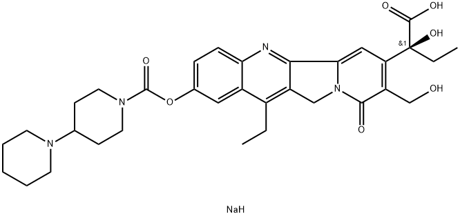 sodium:(2S)-2-[12-ethyl-8-(hydroxymethyl)-9-oxo-2-(4-piperidin-1-ylpiperidine-1-carbonyl)oxy-11H-indolizino[1,2-b]quinolin-7-yl]-2-hydroxybutanoate