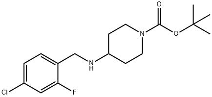 tert-Butyl 4-(4-chloro-2-fluorobenzylamino)piperidine-1-carboxylate Struktur