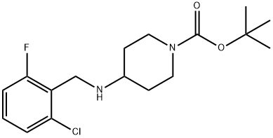 tert-Butyl 4-(2-chloro-6-fluorobenzylamino)piperidine-1-carboxylate Struktur