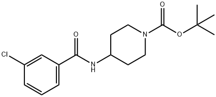 tert-Butyl 4-(3-chlorobenzamido)piperidine-1-carboxylate Struktur