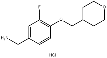 [3-Fluoro-4-(oxan-4-ylmethoxy)phenyl]methanamine hydrochloride Struktur