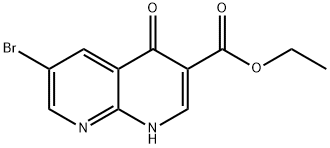 1,8-Naphthyridine-3-carboxylic acid, 6-bromo-1,4-dihydro-4-oxo-, ethyl ester Struktur