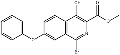 methyl 1-bromo-4-hydroxy-7-phenoxyisoquinoline-3-carboxylate Struktur