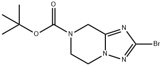 2-Bromo-5,6-dihydro-8H-[1,2,4]triazolo[1,5-a]pyrazine-7-carboxylic acid tert-butyl ester Struktur