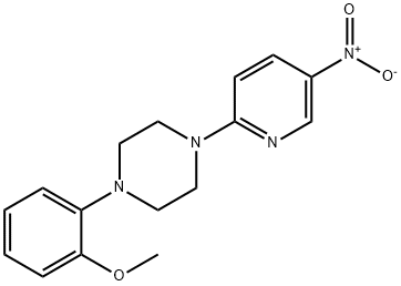 1-(2-Methoxy-phenyl)-4-(5-nitro-pyridin-2-yl)-piperazine Struktur