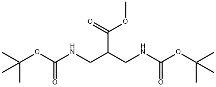 methyl 3-((tert-butoxycarbonyl)amino)-2-(((tert-butoxycarbonyl)amino)methyl)propanoate Struktur