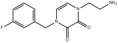 1-(2-Amino-ethyl)-4-(3-fluoro-benzyl)-1,4-dihydro-pyrazine-2,3-dione Struktur