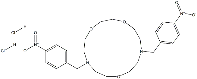 7,13-bis[(4-nitrophenyl)methyl]-1,4,10-trioxa-7,13-diazacyclopentadecane:dihydrochloride Struktur