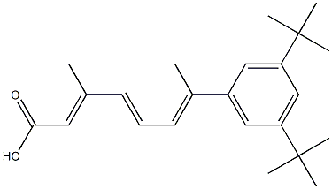 2,4,6-Octatrienoicacid, 7-[3,5-bis(1,1-dimethylethyl)phenyl]-3-methyl-, (2E,4E,6E)- Struktur