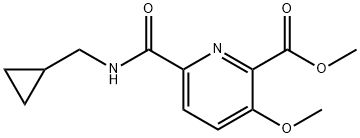 2-Pyridinecarboxylic acid, 6-[[(cyclopropylmethyl)amino]carbonyl]-3-methoxy-, methyl ester Struktur