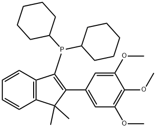 dicyclohexyl[1,1-dimethyl-2-(3,4,5-trimethoxyphenyl)-1H-inden-3-yl]Phosphine Struktur