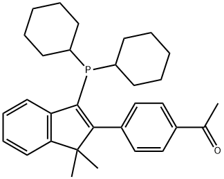 1-[4-[3-(dicyclohexylphosphino)-1,1-dimethyl-1H-inden-2-yl]phenyl]Ethanone Struktur