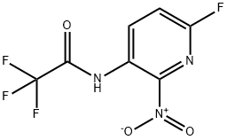 2,2,2-Trifluoro-N-(6-fluoro-2-nitro-pyridin-3-yl)-acetamide Struktur