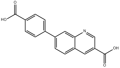 7-(4-carboxyphenyl)quinoline-3-carboxylic acid Struktur