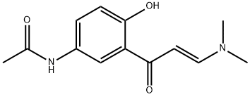 N-{3-[(2E)-3-(dimethylamino)prop-2-enoyl]-4-hydroxyphenyl}acetamide Struktur