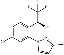 (S)-1-(4-chloro-2-(3-methyl-1H-pyrazol-1-yl)phenyl)-2,2,2-trifluoroethan-1-ol Struktur