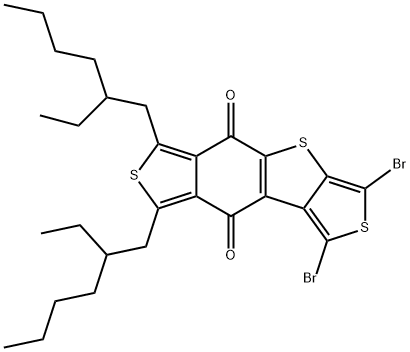 1,3-dibromo-6,8-bis(2-ethylhexyl)-dithieno[3,4-b:3',4'-f][1]benzothiophene-5,9-dione Struktur