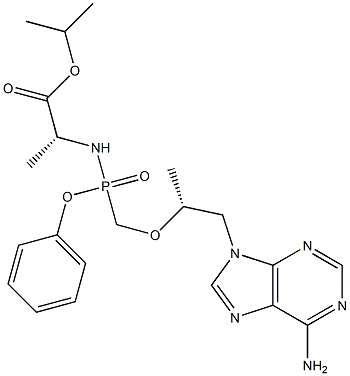 isopropyl ((R)-((((R)-1-(6-amino-9H-purin-9-yl)propan-2-yl)oxy)methyl)(phenoxy)phosphoryl)-D-alaninate Structure