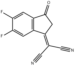 2-(5,6-difluoro-3-oxo-2,3-dihydro-1H-inden-1-ylidene)malononitrile Struktur