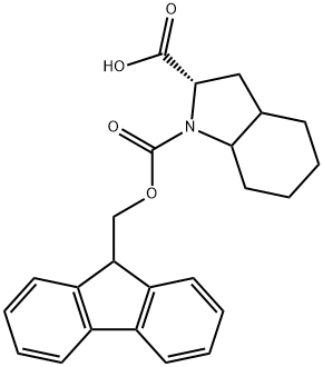 (2S)-1-(9H-fluoren-9-ylmethoxycarbonyl)-2,3,3a,4,5,6,7,7a-octahydroindole-2-carboxylic acid Struktur