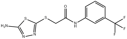 2-[(5-amino-1,3,4-thiadiazol-2-yl)sulfanyl]-N-[3-(trifluoromethyl)phenyl]acetamide Struktur