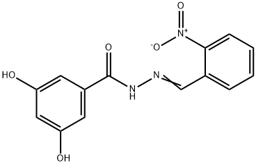 3,5-dihydroxy-N'-(2-nitrobenzylidene)benzohydrazide Struktur