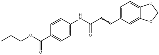 propyl 4-{[(2E)-3-(1,3-benzodioxol-5-yl)prop-2-enoyl]amino}benzoate Struktur