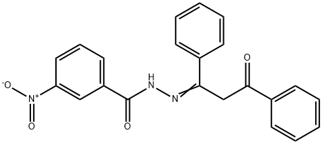 3-nitro-N'-(3-oxo-1,3-diphenylpropylidene)benzohydrazide Struktur