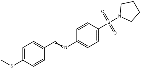 N-[4-(methylsulfanyl)benzylidene]-4-(1-pyrrolidinylsulfonyl)aniline Struktur