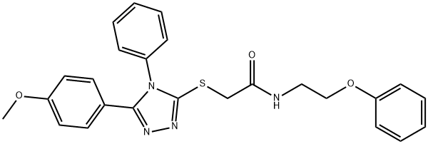 2-[[5-(4-methoxyphenyl)-4-phenyl-1,2,4-triazol-3-yl]sulfanyl]-N-(2-phenoxyethyl)acetamide Struktur