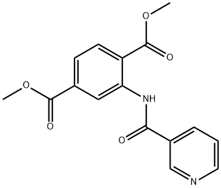 dimethyl 2-(pyridine-3-carbonylamino)benzene-1,4-dicarboxylate Struktur