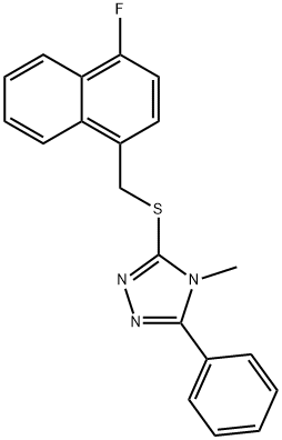 3-{[(4-fluoronaphthalen-1-yl)methyl]sulfanyl}-4-methyl-5-phenyl-4H-1,2,4-triazole Struktur