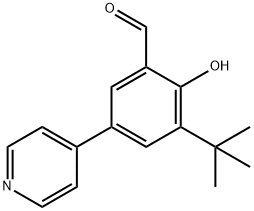 3-(tert-Butyl)-2-hydroxy-5-(4-pyridyl)benzaldehyde Struktur