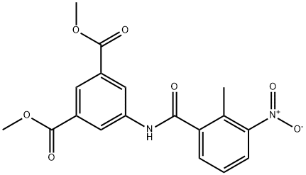 dimethyl 5-[(2-methyl-3-nitrobenzoyl)amino]benzene-1,3-dicarboxylate Struktur