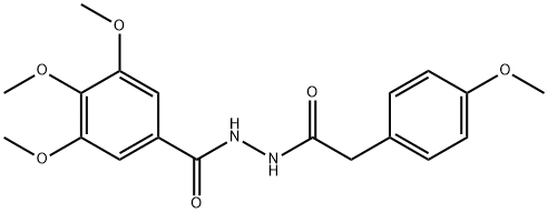 3,4,5-trimethoxy-N'-[(4-methoxyphenyl)acetyl]benzohydrazide Struktur