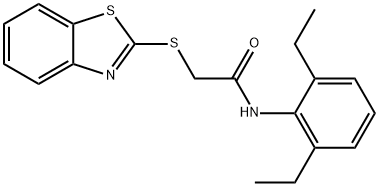 2-(1,3-benzothiazol-2-ylsulfanyl)-N-(2,6-diethylphenyl)acetamide Struktur