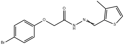 2-(4-bromophenoxy)-N'-[(3-methyl-2-thienyl)methylene]acetohydrazide Struktur