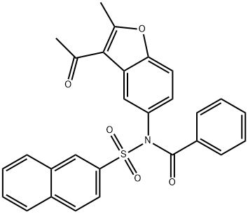 N-(3-acetyl-2-methylbenzofuran-5-yl)-N-(naphthalen-2-ylsulfonyl)benzamide Struktur