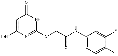 2-[(6-amino-4-oxo-1H-pyrimidin-2-yl)sulfanyl]-N-(3,4-difluorophenyl)acetamide Struktur