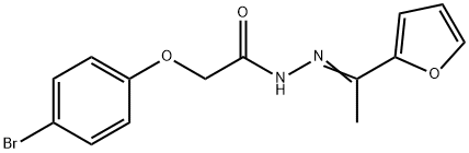 2-(4-bromophenoxy)-N'-[1-(2-furyl)ethylidene]acetohydrazide Struktur